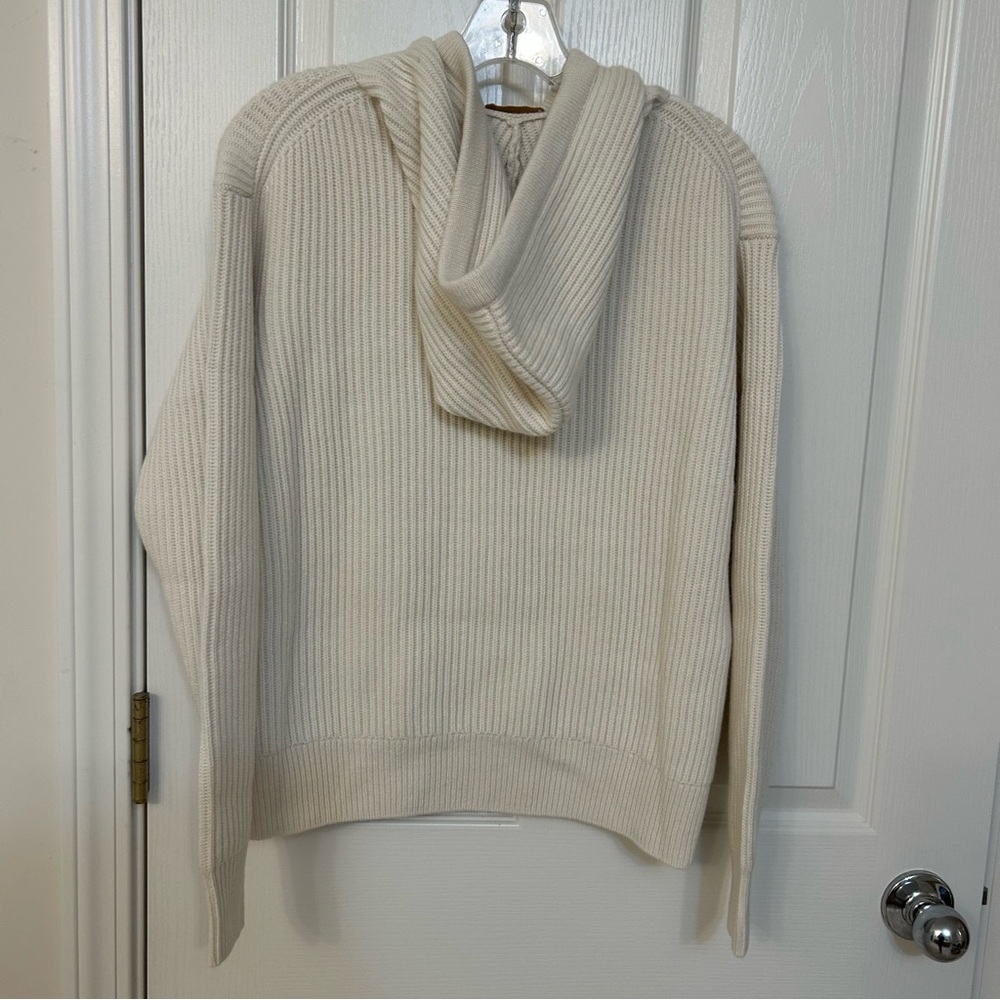 TWP Rib Cashmere Sweater Hoodie in Ivory Size XS - Picture 9 of 9